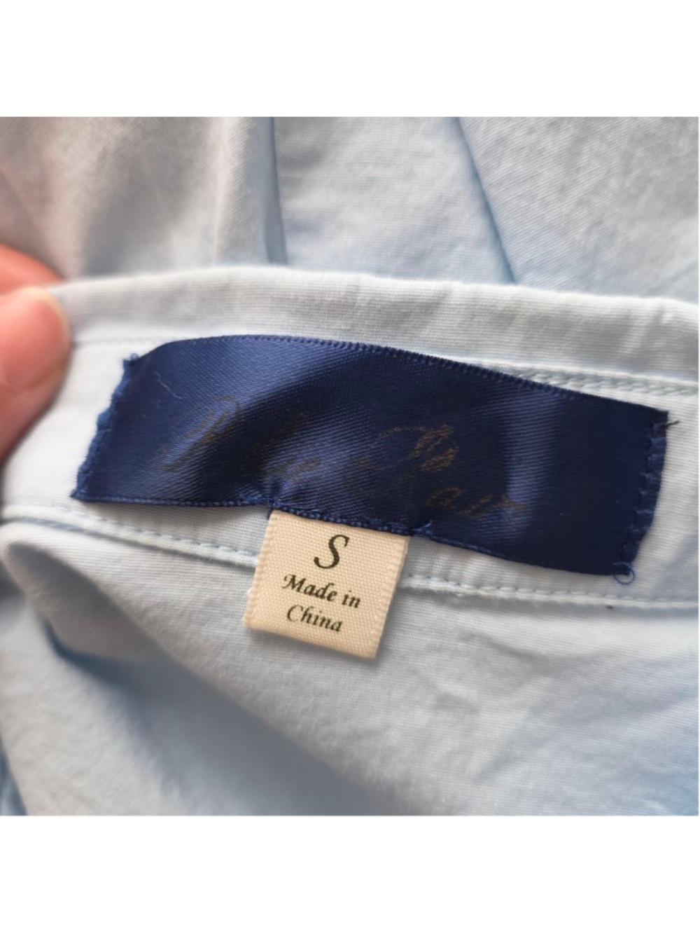 Women's Light Blue Cold Shoulder Ruffle Button Down Shirt S - Picture 8 of 9